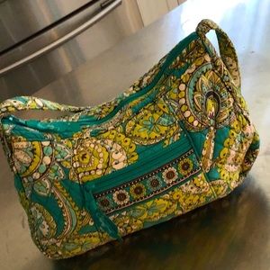 Vera Bradley Aqua/Green, washable zippered shoulder bag